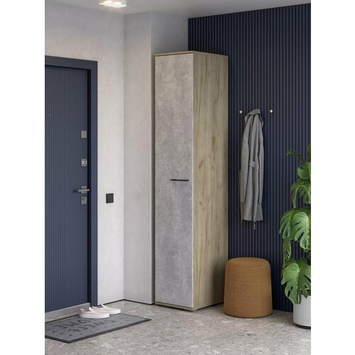 Шкаф для прихожей Бостон ШК-400 дуб крафт серый/бетонный камень, МебельТИ