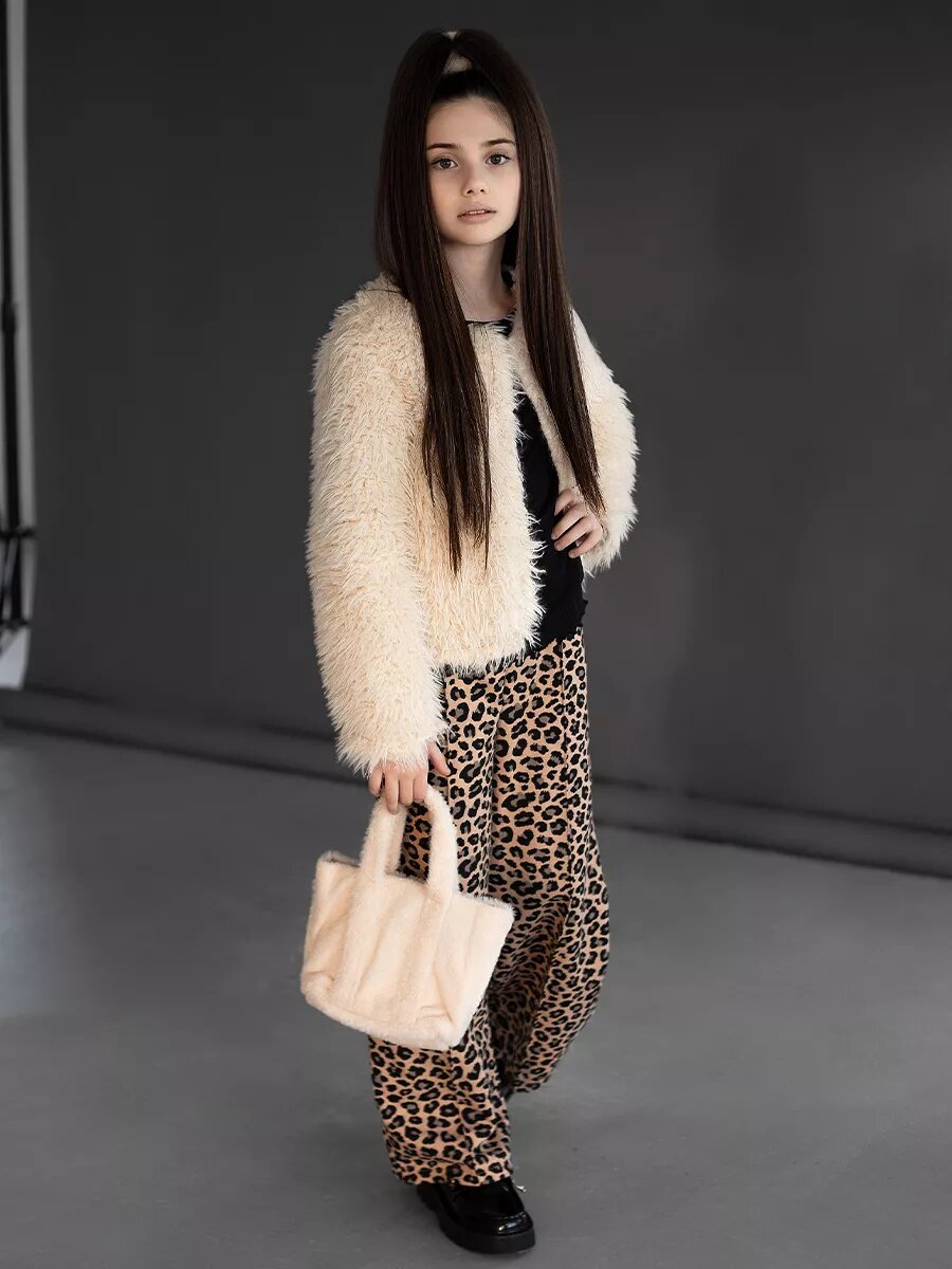 Брюки LARETTO, размер 122, черный, коричневый — фото 1