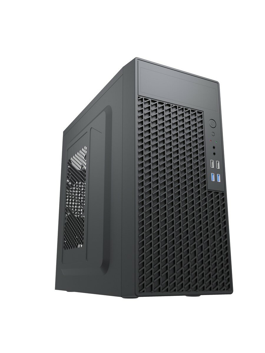 Корпус MiniTower Foxline Forza FZ-055 450W black (mATX, 450W, 2xUSB2.0+2xUSB3.0, Black, w/o fan, 8cm fan PSU, power cord) (FZ-055-SX450-U32)