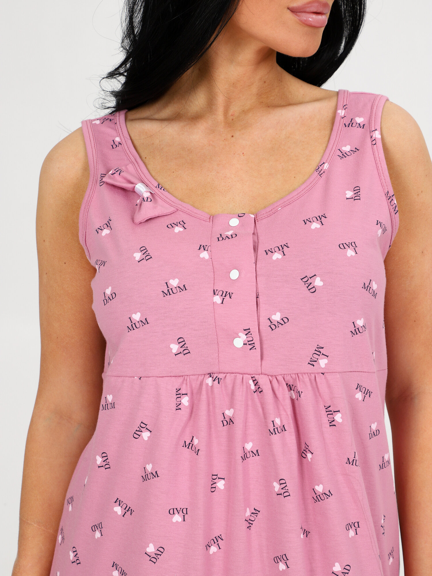 Сорочка для кормящих мам HOME STYLE Базовая коллекция, размер 50, брусничный — фото 1