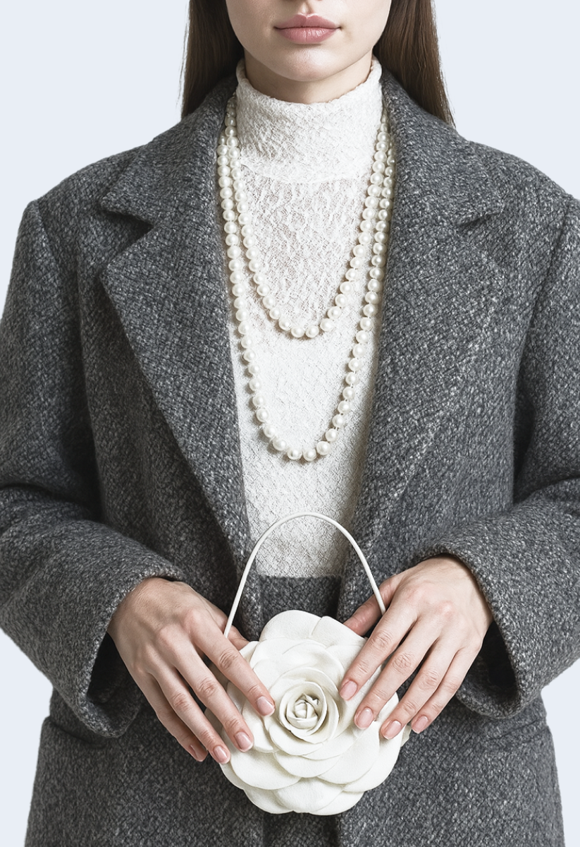 Колье DRAKON IRG, жемчуг имитация, длина 120 см, белый — фото 1