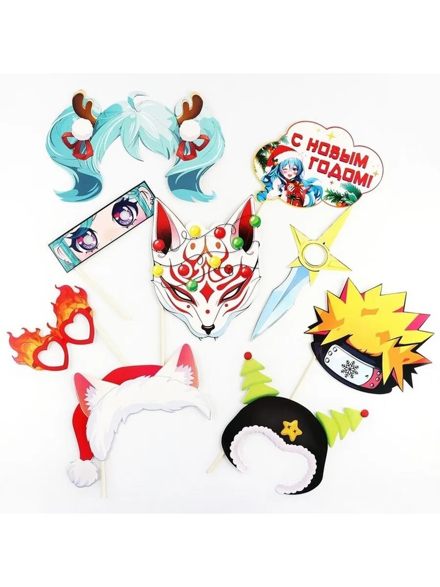 Новогодний фотосет из 9 предметов для ярких снимков