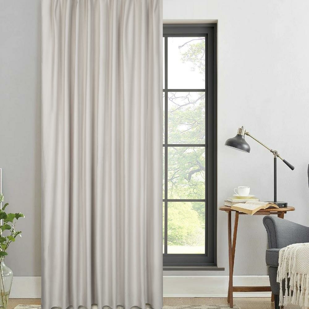 Штора на ленте со скрытыми петлями блэкаут KREAFORTA Annalise 200x280 см экрю