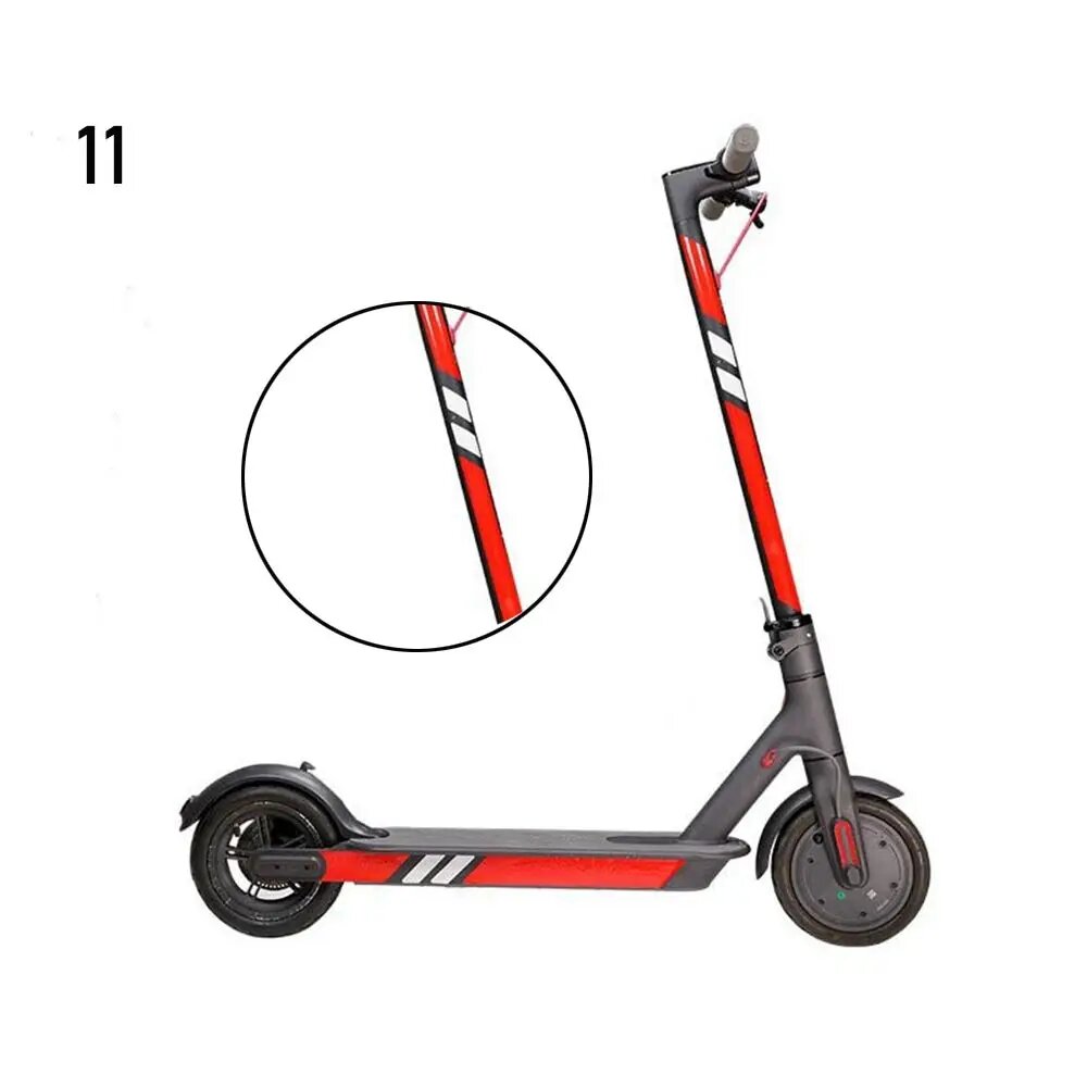 Запчасти для электрического скутера, отражающие световые бирки, наклейки, светоотражающие стильные наклейки, наклейка для скейтборда для Xiaomi Mijia M365 Красный, 11