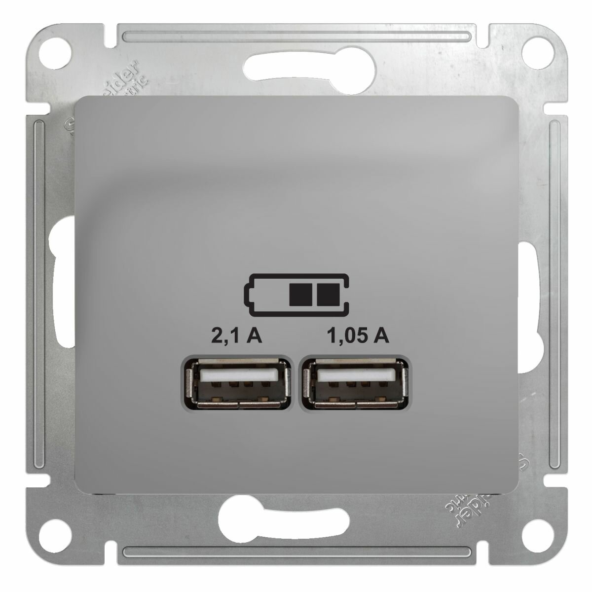 Розетка USB, алюминий Glossa GSL000333