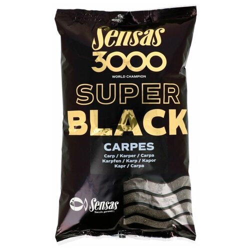 прикормка sensas 3000 super black carp 1кг Прикормка Sensas 3000 Super BLACK Carp 1кг