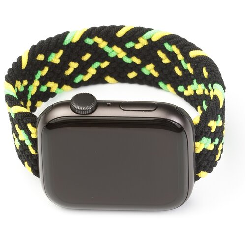 Ремешок Emilion Braided Monoband Multicolor для Apple Watch, Черный/желтый/зеленый (38-40, 135)