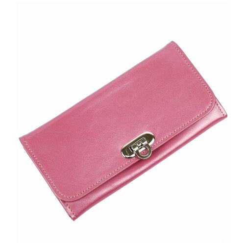 фото Кошелек женский из натуральной кожи, маленький бумажник для денег, портмоне на каждый день фуксия 01-пр403л-49 кроко