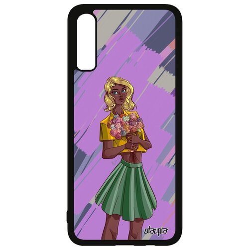 фото Новый чехол на телефон // samsung galaxy a70 // "девушка и цветы" дизайн аниме, utaupia, фиолетовый