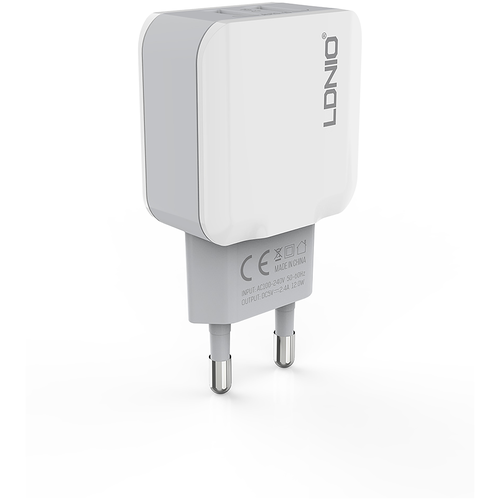 Сетевое ЗУ LDNIO A2202/ + Кабель Micro/ 2 USB Auto-ID/ Выход:12W/белый