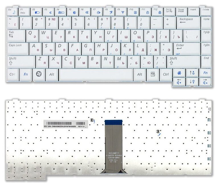 Клавиатура для ноутбука Samsumg BA59-02254C белая 3400₽