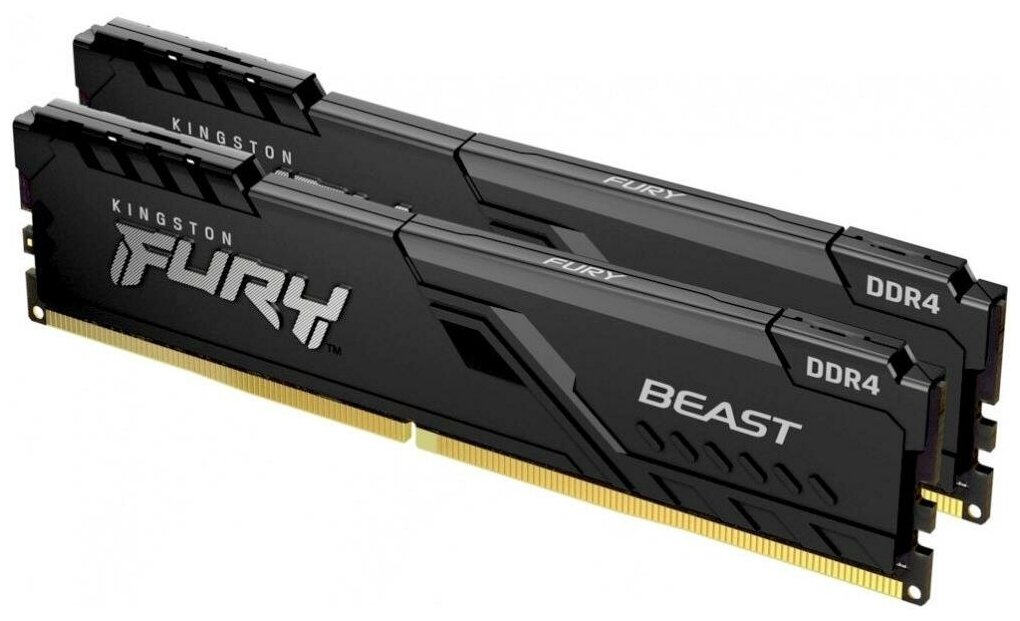 Модуль памяти DIMM 64Gb 2х32Gb DDR4 PC25600 3200MHz Kingston Fury Beast Black KF432C16BBK264 1899000₽