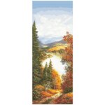Картина по номерам Панно цветной холст Molly 35х90 см Золотая осень (29 цветов) - изображение