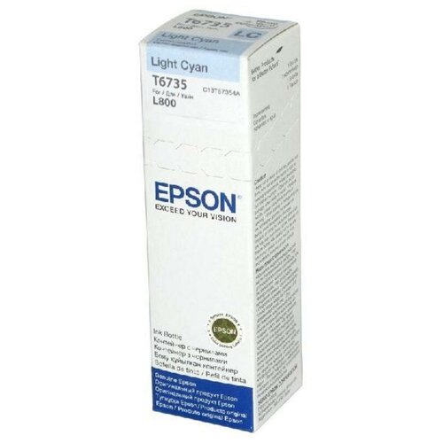 Контейнер с чернилами оригинальный Epson C13T67354A (1800 фото) светло голубой чернила epson c13t67354a для для l800 250стр светло голубой c13t67354a 98