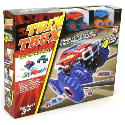 Трек TrixTrux XL 1938 разноцветный набор 1 машинка monster с треком trix trux