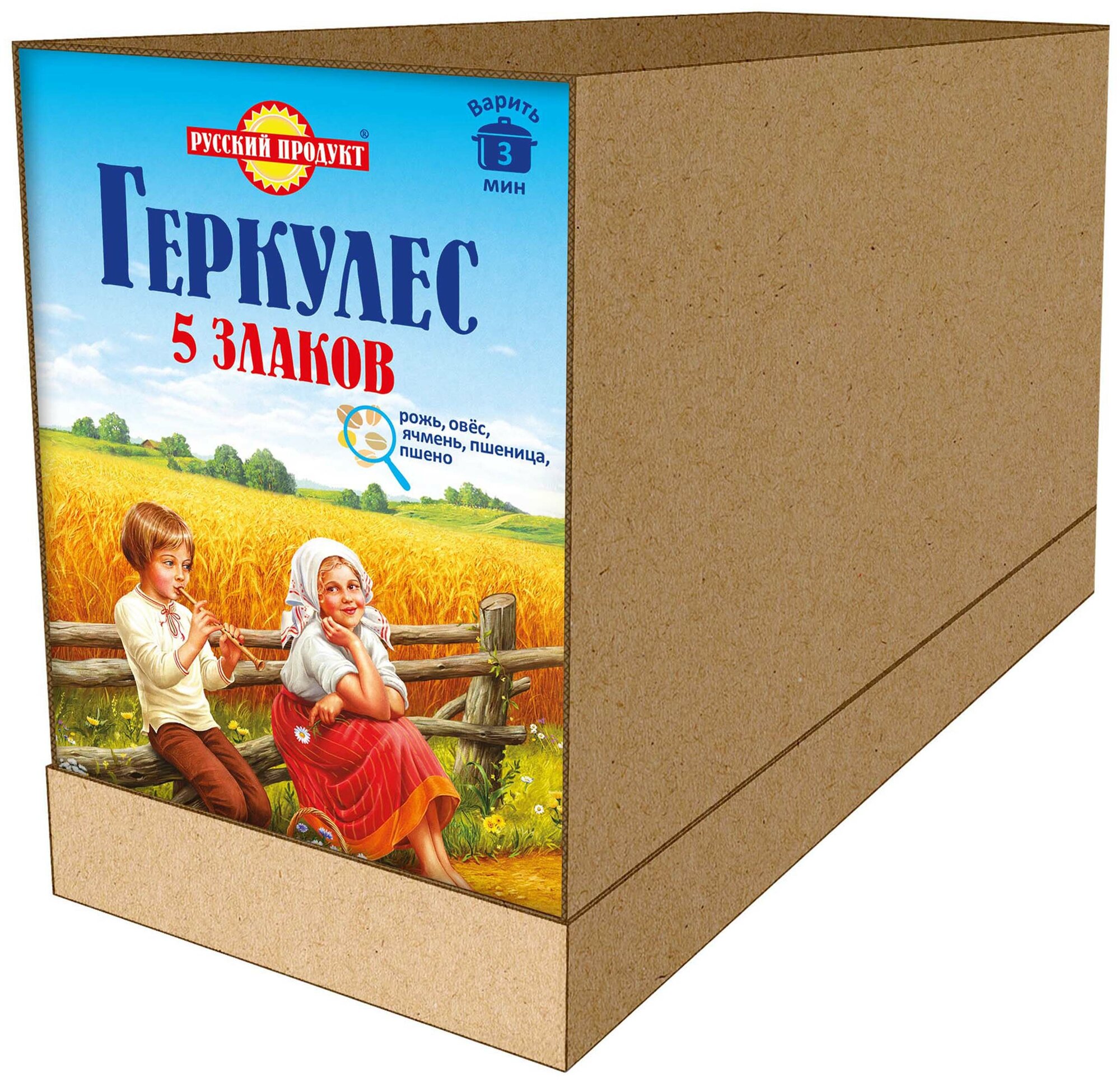 Русский Продукт. Хлопья Геркулес 5 злаков 400г. /6 шт. в упаковке.