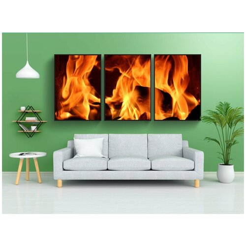 фото Набор модулных постеров для интерьера "танец пламени, пожар, светить" 60x90 см. в тубусе, без рамки lotsprints