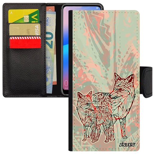 фото Красивый чехол-книжка на телефон // samsung galaxy a12 // "лиса" тайга коварная, utaupia, розовый