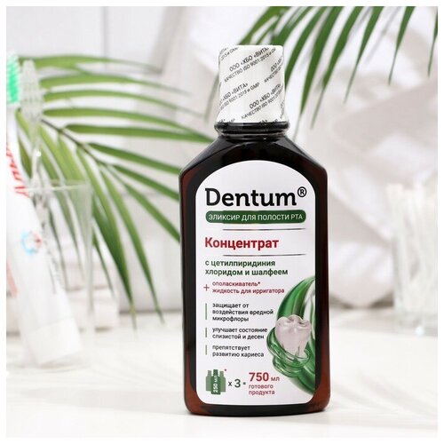 Эликсир для полости рта Dentum концентрат с цетилпиридиния хлоридом и шалфеем, 250 мл./В упаковке шт: 1