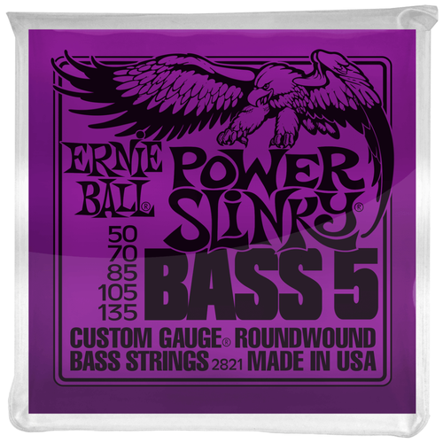 Струны для бас-гитары Ernie Ball 2821 Power Slinky 5-string Nickel Wound Bass 50-135 комплект струн для 5 струнной бас гитары high c double ball end 30 105 magma strings be171ndb