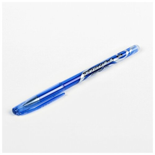 - Ручка гелевая со стираемыми чернилами 0,5 мм, стержень синий, корпус синий тонированный