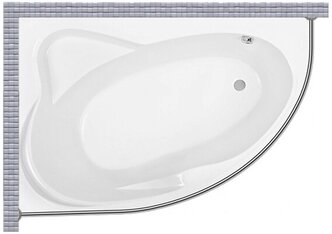 Карниз для ванной GoodHome (Штанга) Усиленный подходит для POOLSPA EUROPA 170x115 Асимметричный