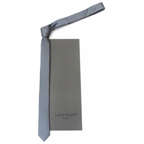 Узкий галстук-карандаш металлического серебристого цвета Laura Biagiotti 826551