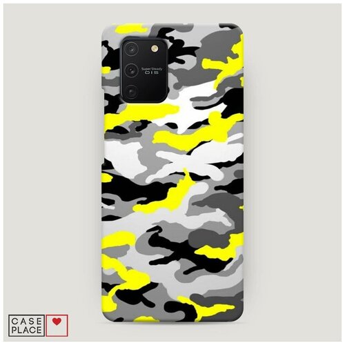 фото Чехол пластиковый samsung galaxy s10 lite черно белый камуфляж case place