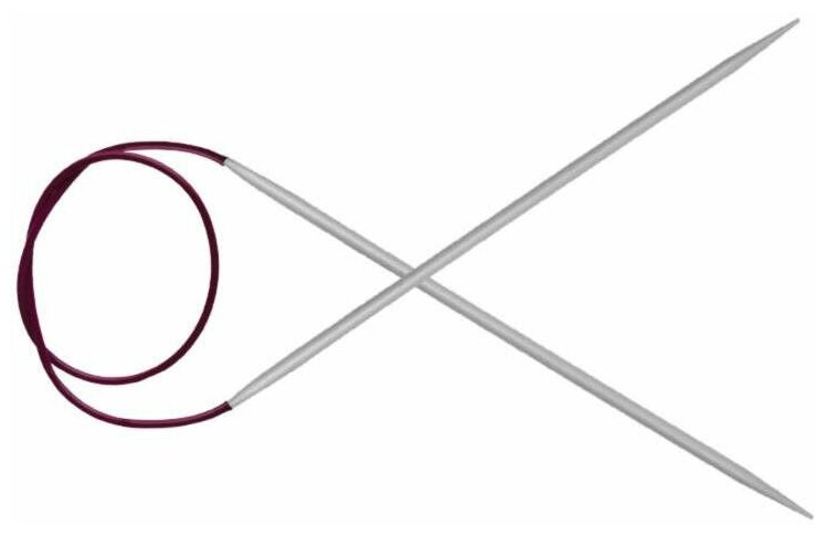 45354 Knit Pro Спицы круговые для вязания Basix Aluminum 3,5мм/120см, алюминий, серебристый
