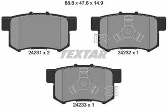 Дисковые тормозные колодки задние Textar 2423101 для Honda, Isuzu, Nissan, Acura (4 шт.)