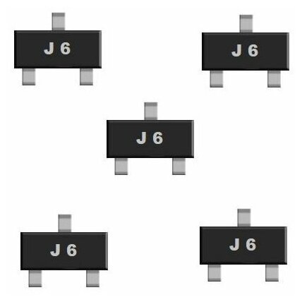S9014 J6 транзистор 5 штук SOT23 SMD аналог KSP42 схема MPSA42 ...