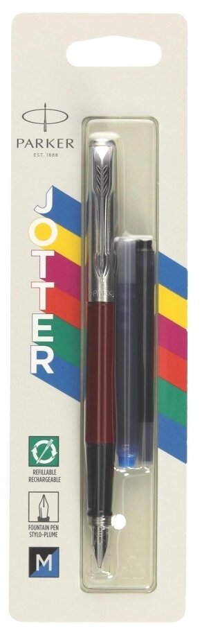 Ручка перьевая Parker Jotter Original F60 (CW2096872) красный M сталь нержавеющая блистер круглая