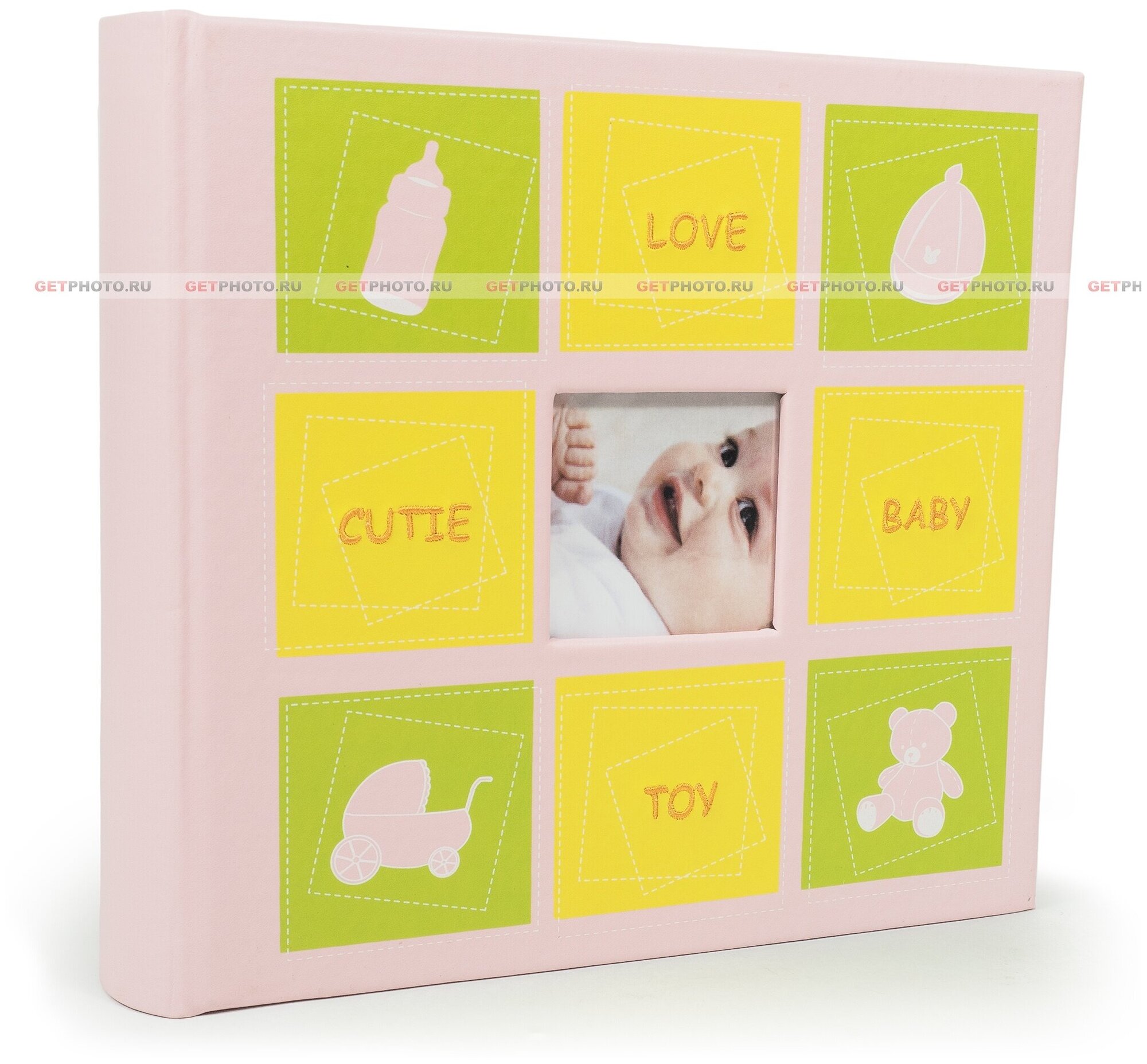 Детский фотоальбом, альбом с магнитными листами, 60 страниц 28х31 (30 листов), toy, розовый GF 5034
