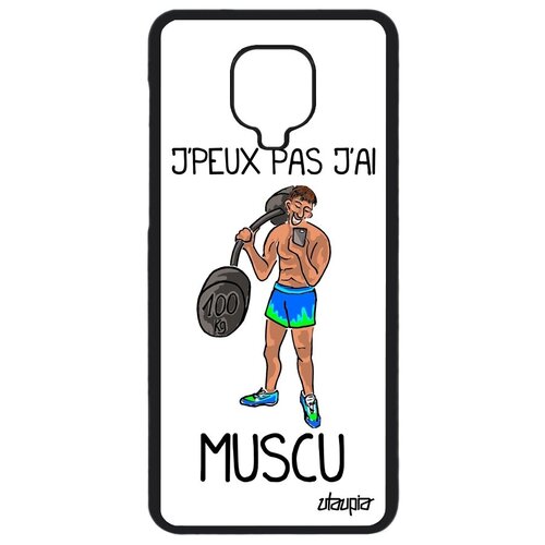 фото Ударопрочный чехол на телефон // xiaomi redmi note 9s // "не могу - у меня бодибилдинг!" шутка культуризм, utaupia, белый