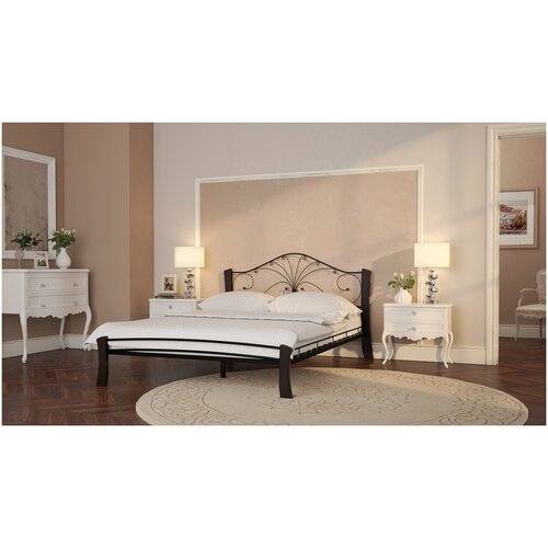 Кровать Rollmatratze Фортуна-4 Лайт, черная, Размер 140 x 200 см