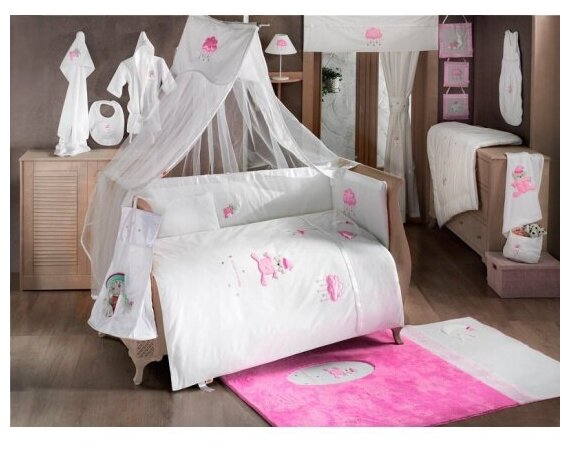 Комплект постельного белья Kidboo Teddy boo, цвет: розовый 3 предмета - фото №2