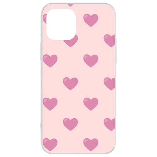 Чехол-накладка Krutoff Clear Case Женский день - Пурпурные сердца для iPhone 12/12 Pro чехол накладка krutoff clear case женский день пурпурные сердца для oppo a5 2020 a9 2020