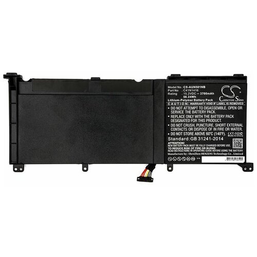 фото Аккумуляторная батарея cameronsino/pitatel для ноутбука asus c41n1416-4s1p 15.2v (3700mah)