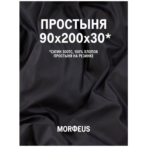 Простыня MORФEUS - Black River - 90х200х30 (на резинке) - сатин