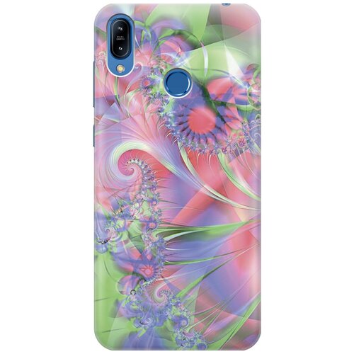 фото Силиконовый чехол на asus zenfone max (m2) zb633kl / асус зенфон макс м2 с принтом "красно-зеленая абстракция" gosso