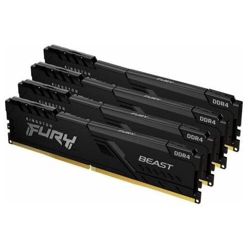 Оперативная память 64Gb DDR4 3600MHz Kingston Fury Beast Black KF436C18BBK464 4x16Gb KIT 2507200₽