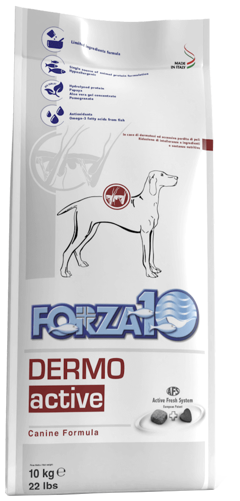 FORZA10 DOG DERMO ACTIVE для взрослых собак всех пород при заболеваниях кожи (10 кг)