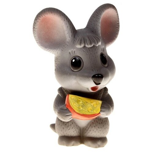игрушка для ванной огонёк мышонок серый Огонёк Резиновая игрушка «Мышонок с сыром»