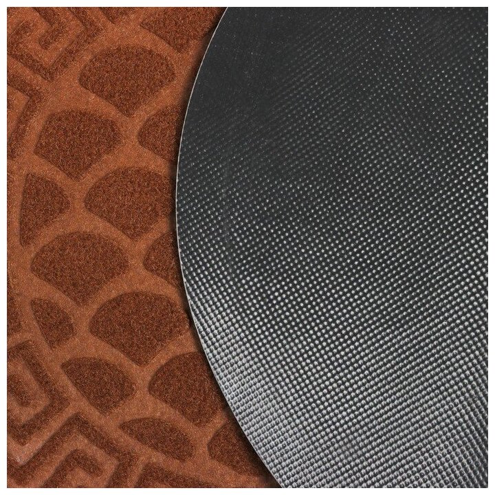Коврик придверный влаговпитывающий «Чешуйки», 40x60 см, цвет коричневый - фотография № 4