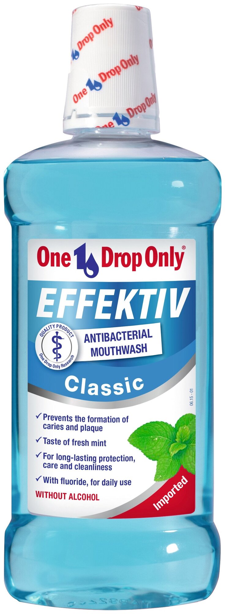 One Drop Only ополаскиватель Effektiv Classic Антибактериальный, 500 мл, белый