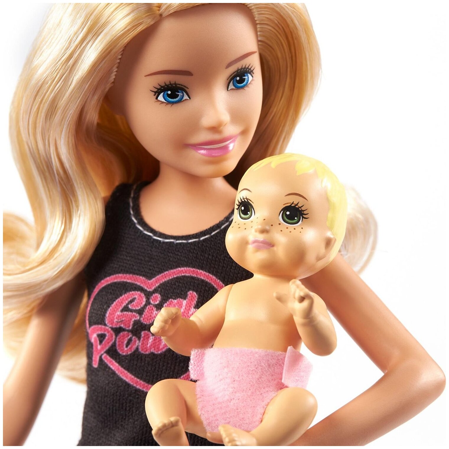 Кукла BARBIE Няня в лосинах с малышом и аксессуарами [grp13] - фото №2