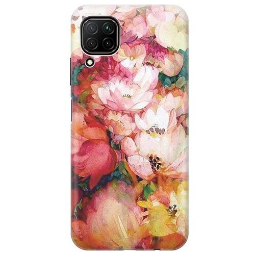 фото Ультратонкий силиконовый чехол-накладка для huawei p40 lite с принтом "яркие цветы" gosso