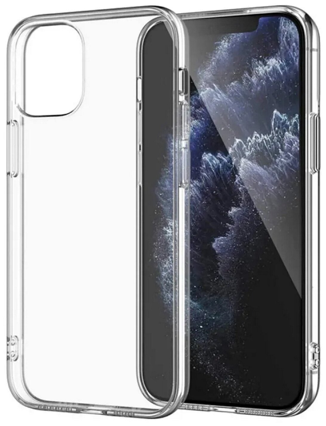 Тонкий прозрачный силиконовый Чехол на Apple IPhone 13 (Айфон 13)