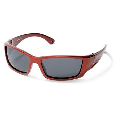 фото Солнцезащитные очки polaroid, прямоугольные, оправа: пластик, поляризационные, со 100% защитой от уф-лучей, красный