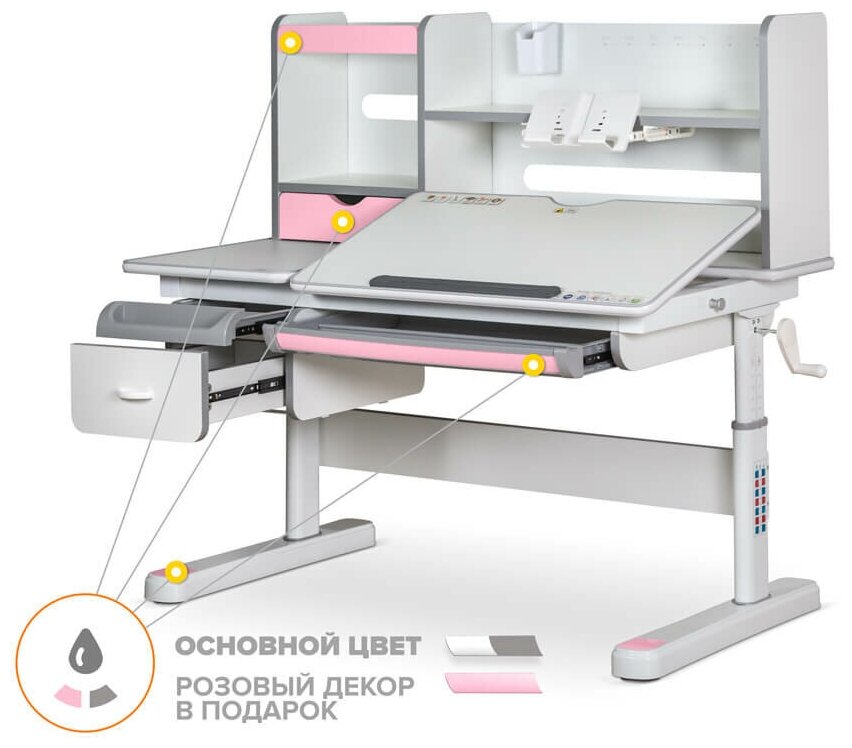 Детский стол Mealux Evo Florida Multicolor PN (арт. Evo-52 W + PN Multicolor) - фотография № 1